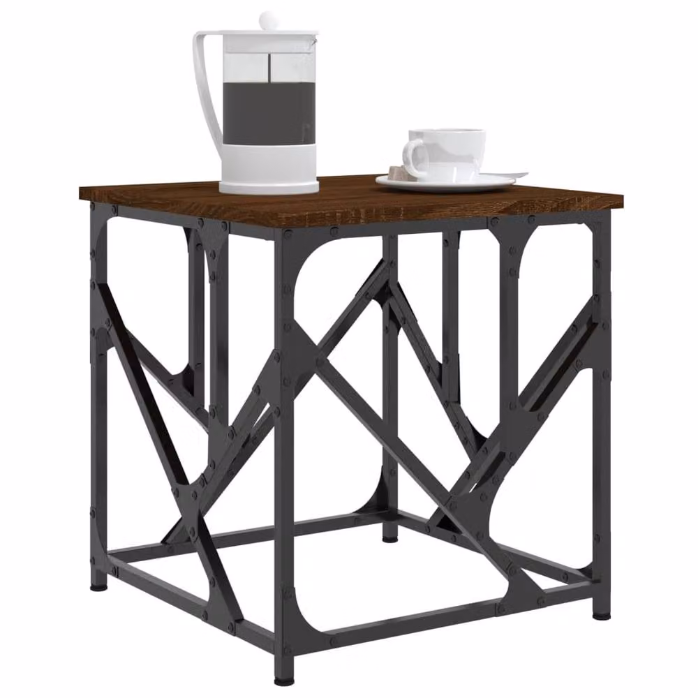 Berkfield Home Brown Oak Coffee Table, W: 45 cm, D: 45 cm, H: 47.5 cm – 3