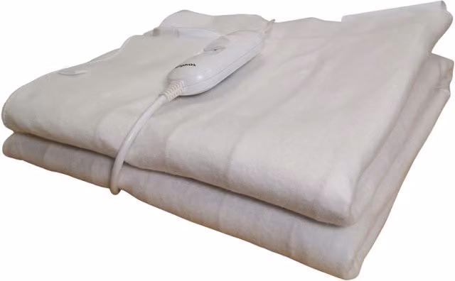 Samuel Alexander White Electric Blanket Throw with Rapid Heat Up and Overheating Protection, W: 107 cm
