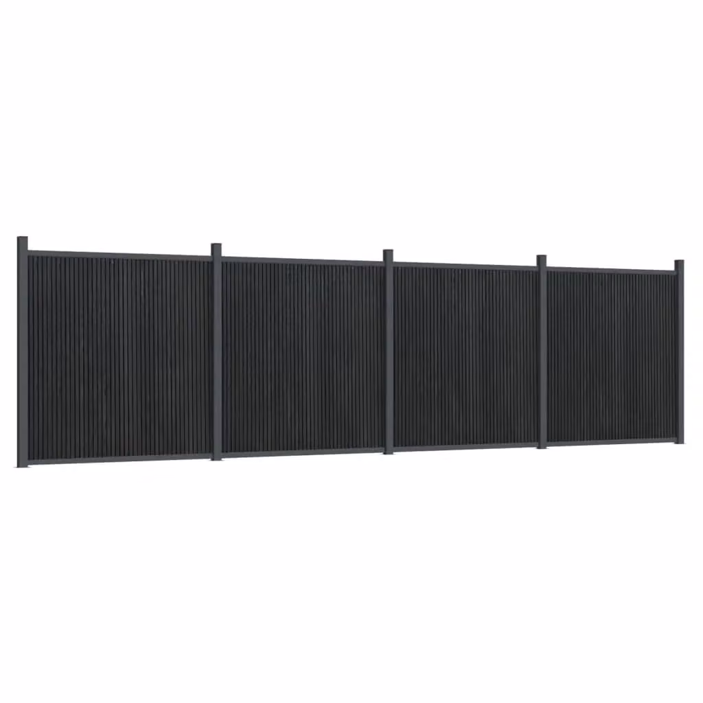 Berkfield Home Grey WPC and Aluminium Fence Panel, W: 699 cm, H: 186 cm – 1