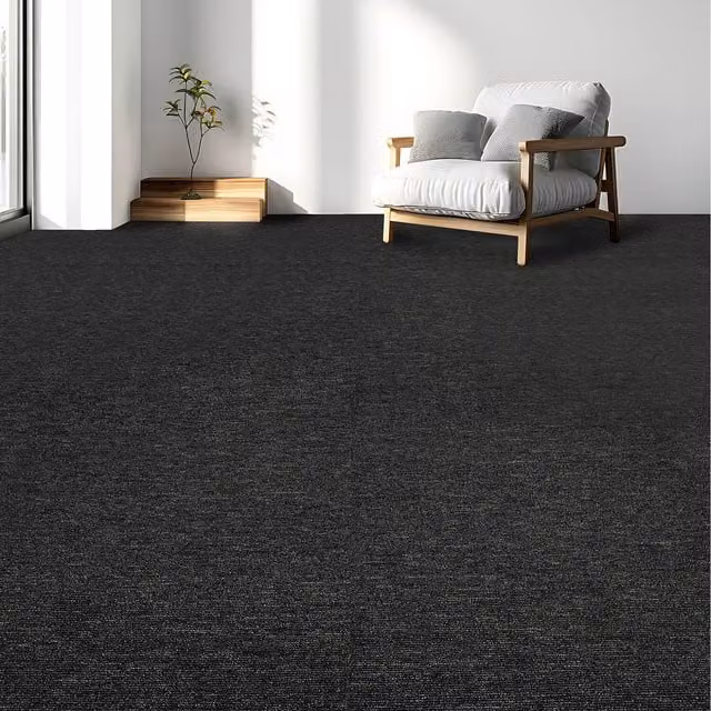 Actiasmat Heavy Duty Carpet Tiles with Bitumen Backing, Anthracite, 20 Pack, W/D: 50 x 50 cm