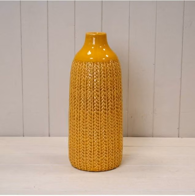 KDMD Classic Yellow Ceramic Tabletop Vase