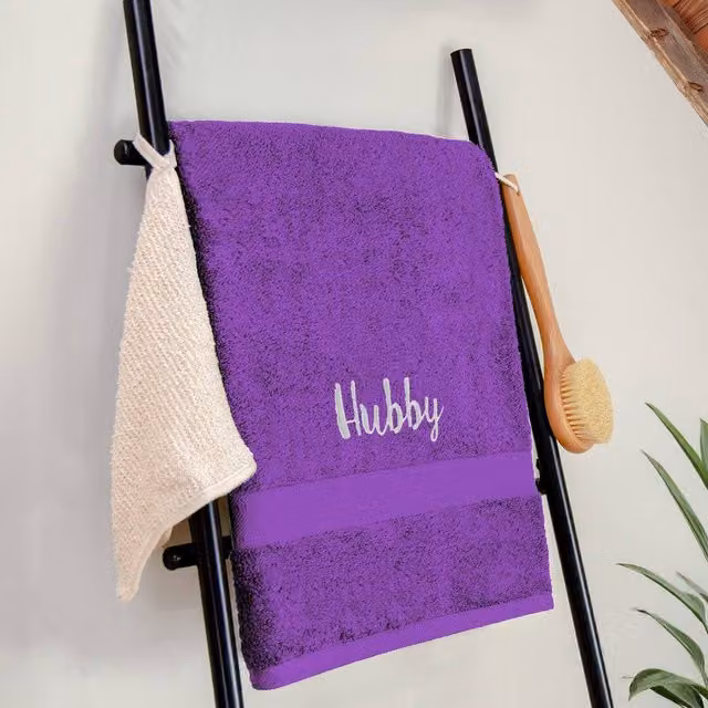 Duncan Stewart Personalised Luxury Cotton Bath Sheet in Purple