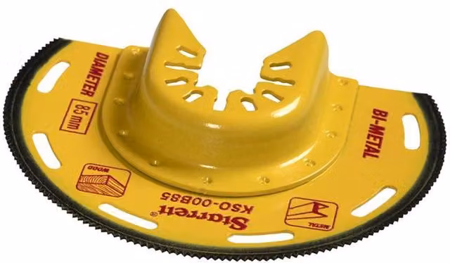 Starrett Yellow Semi-Circle Bi-Metal Oscillating Multi-Tool Blade 85mm