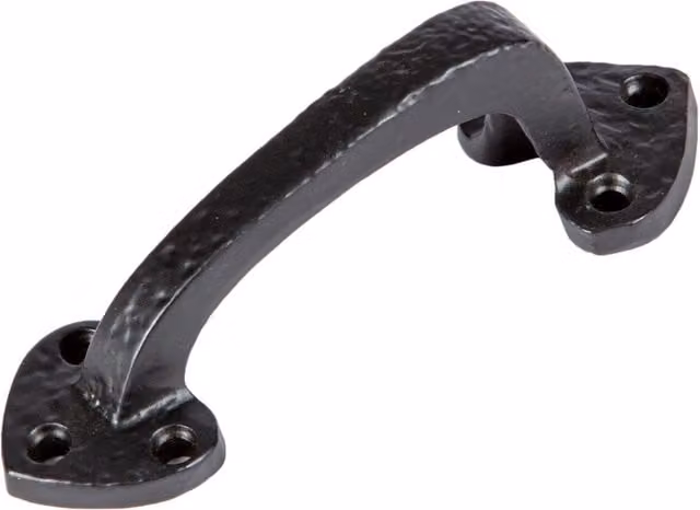 Hammer and Tongs Rustic Arrowhead Iron Door Handle in Matt Black, H: 10 cm, W: 52 cm – 1