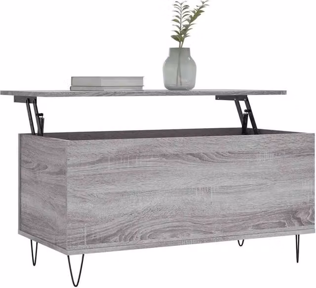 Berkfield Home Modern Rectangular Coffee Table in Grey Sonoma, W/D/H: 90 x 44.5 x 45 cm – 1
