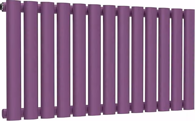 Lux Heat Oval Horizontal Single Wall Mounted Radiator, Purple, W: 78.0 cm, H: 40.0 cm, D: 40.0 cm