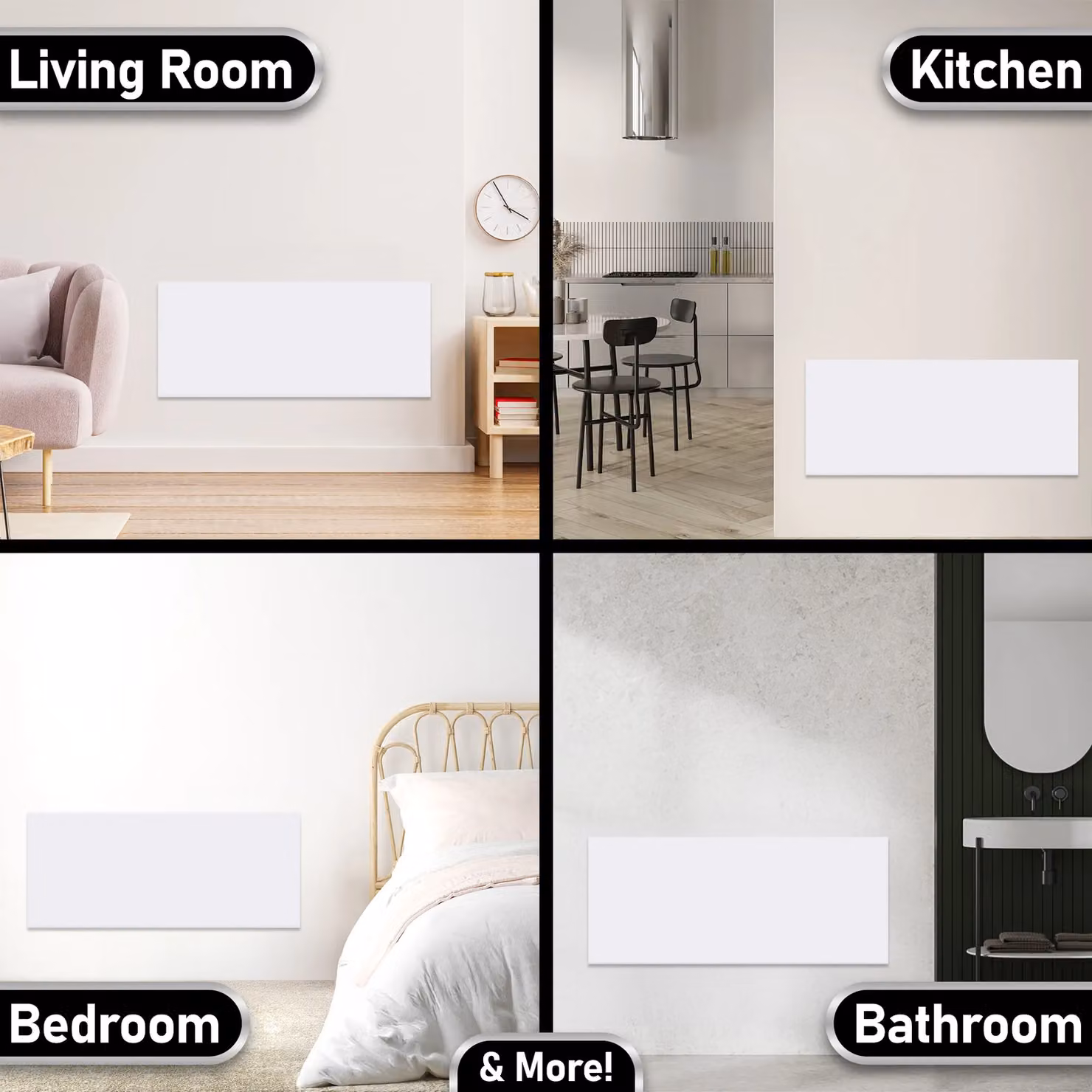 MYLEK 2kW Slimline Electric Panel Convector Heater with WiFi App Control, White, Wall Mounted – 6