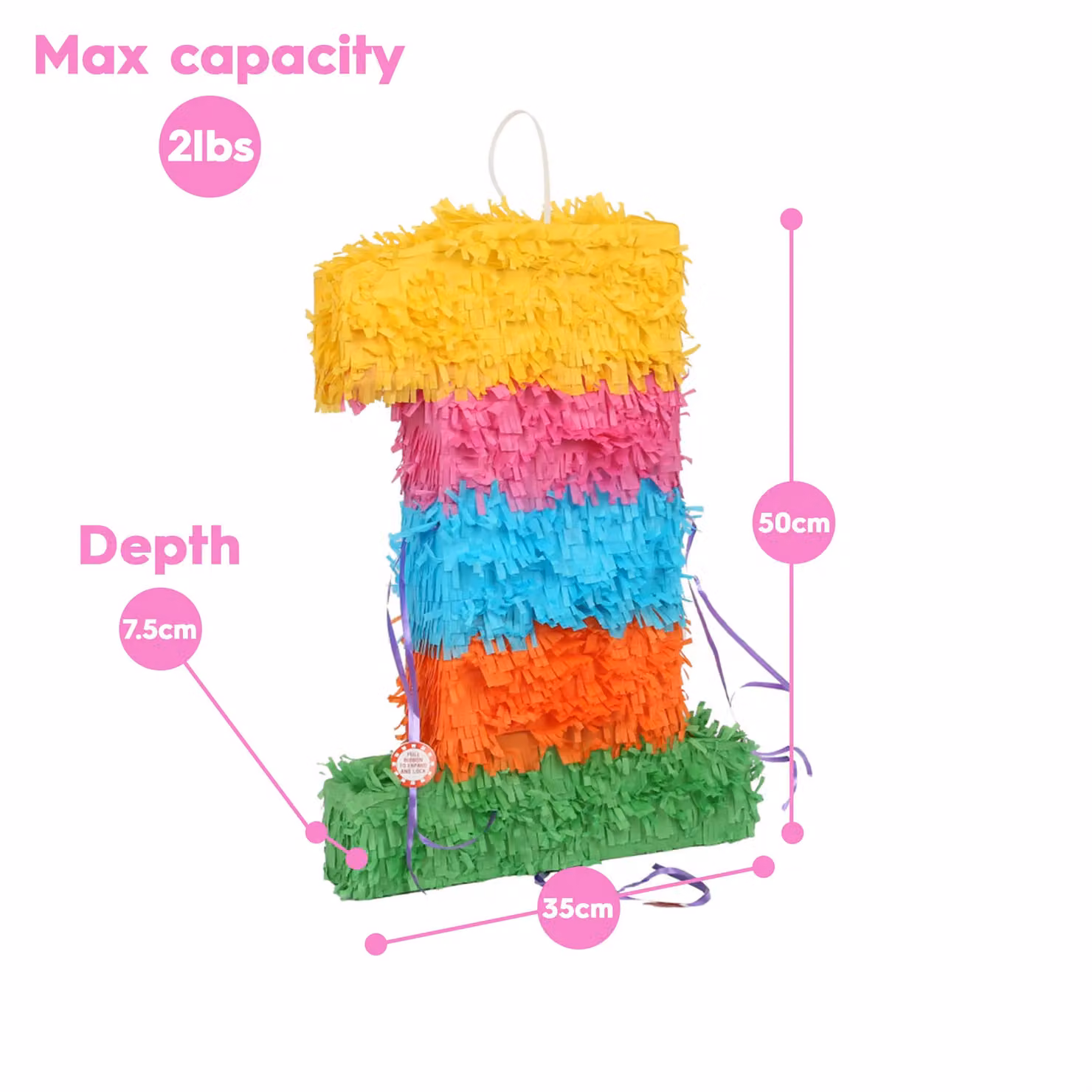 Fax Potato 100th Birthday Pinata Set with Pink Stick and Blindfold in Multicolour – 4
