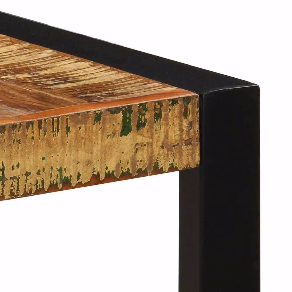 Berkfield Home Elegant Rectangular Dining Table in Multicolour Solid Reclaimed Wood, W/D/H: 140 x 70 x 75 cm – 4