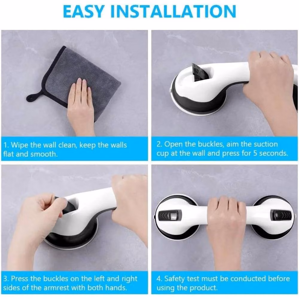 NESTLUNE 2-Pack Suction Grab Rail Bar Safe Handle Handrail in White – 6