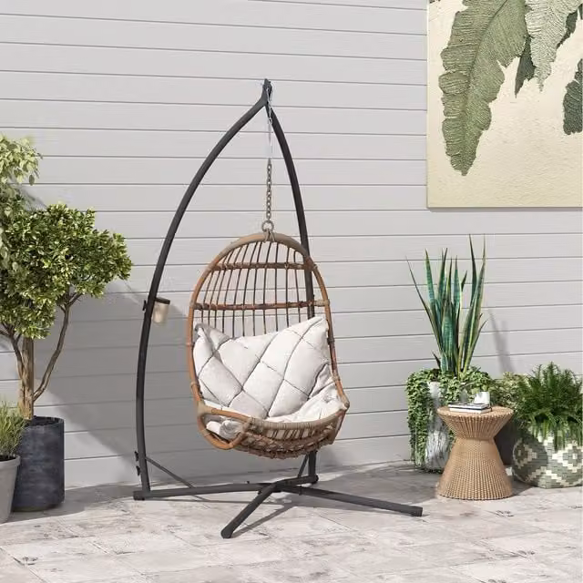 Outsunny Black Metal Hammock Chair Stand Only