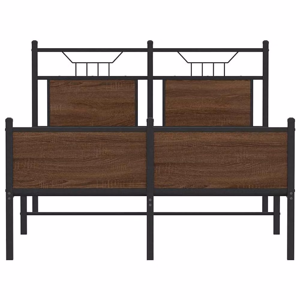 Berkfield Home Small Double Bed Frame in Brown Oak, W/D/H: 120 x 200 cm – 3