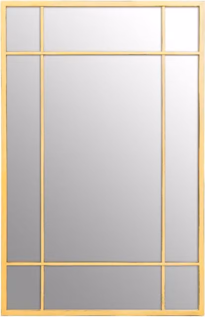 Orsina Charlene Gold Geometric Rectangular Industrial Wall Mirror
