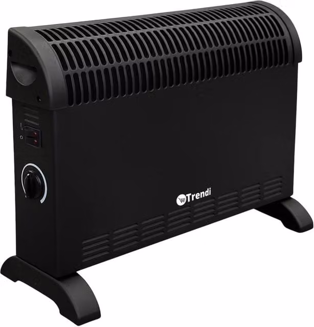 Everything Heaters 2 kW Freestanding Convector Heater in Black with Thermostat and Overheat Protection – 1
