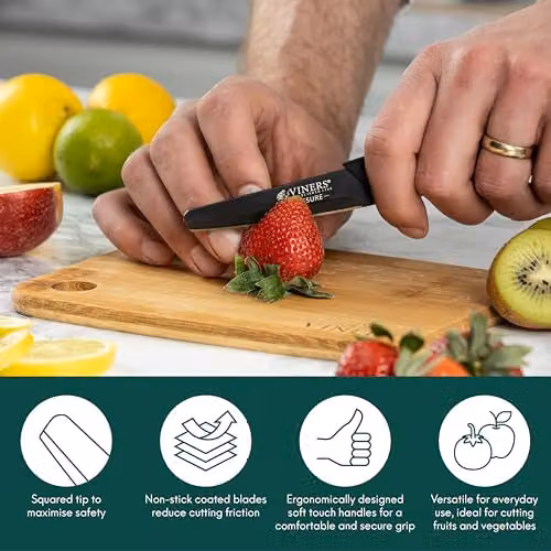 Viners Assure Black Paring Knife with Stainless Steel Blade – 3