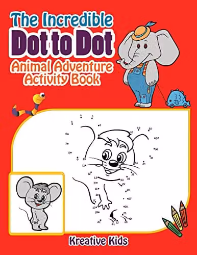 Kreative Kids The Incredible Dot to Dot Animal Adventure Activity Book, Multicolour, W: 27.94 cm, H: 27.94 cm