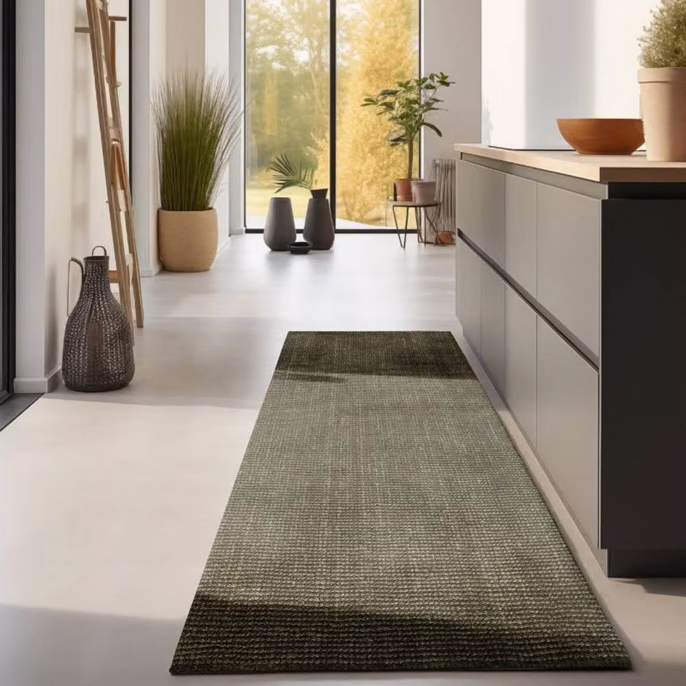 THE RUGS Handwoven Flatweave Jute Rug in Green, W: 120 cm, L: 170 cm – 5