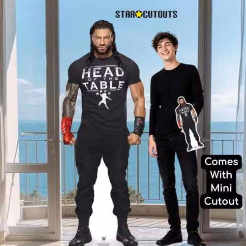 Star Cutouts WWE Roman Reigns Head of the Table Lifesize Cardboard Cutout with Mini – 4