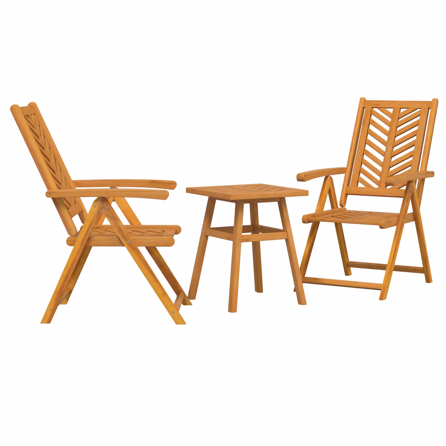 Berkfield Home 3 Piece Brown Solid Acacia Wood Rustic Garden Set – 2