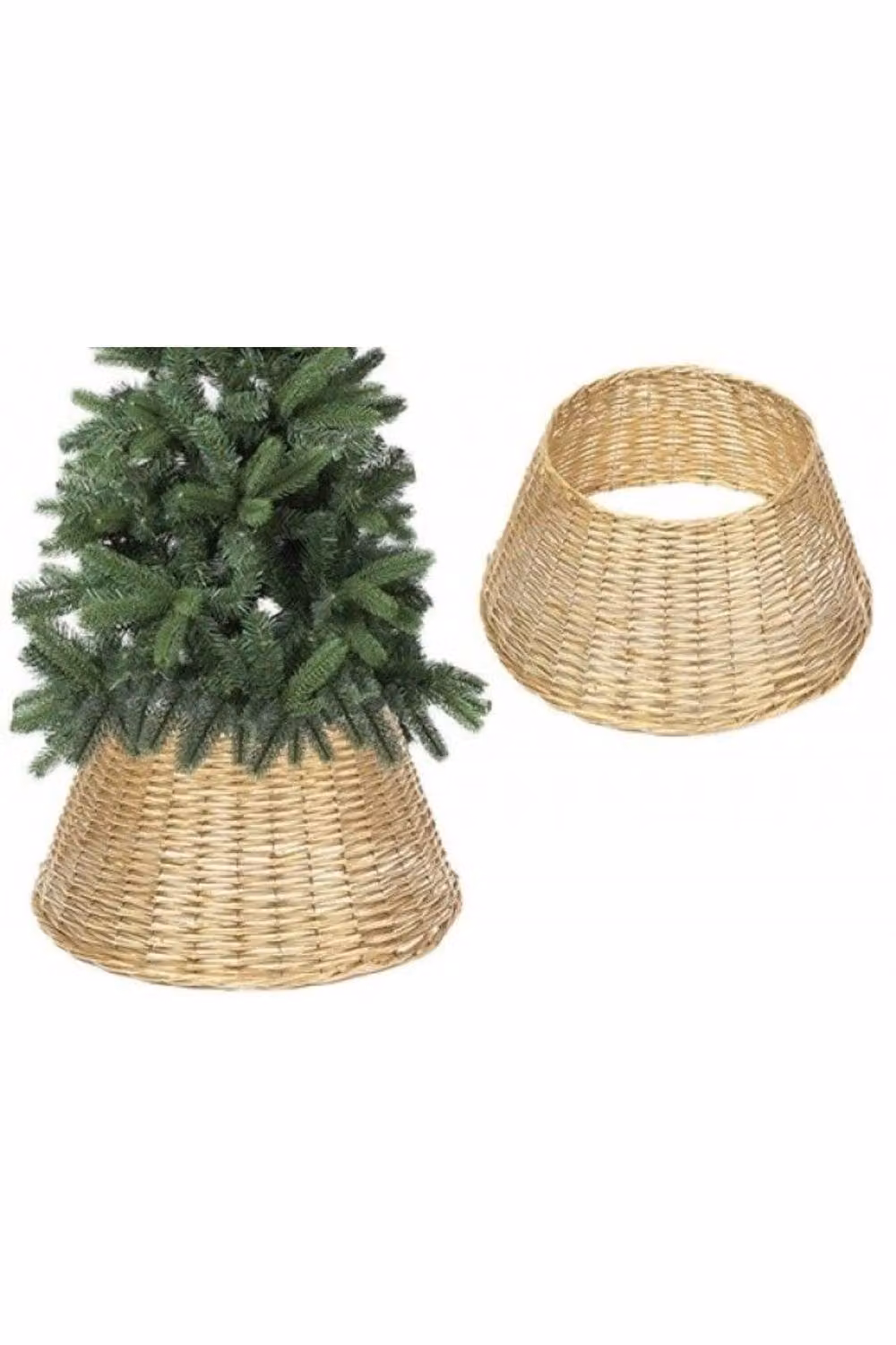 KDMD Gold Willow Christmas Tree Skirt in Brown, Gold and Silver, Diameter: 57 cm – 2