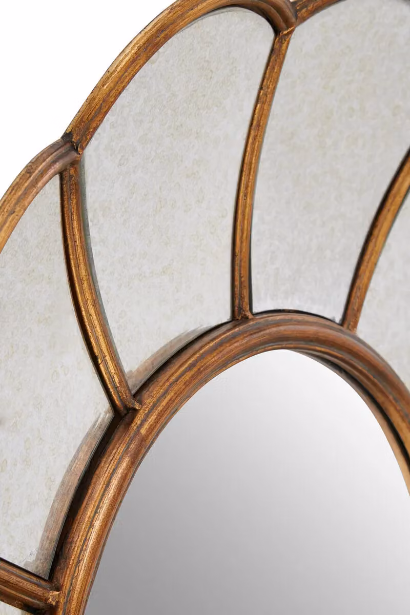 Orsina Gold Floral Round Wall Mirror, Diameter: 78 cm – 2