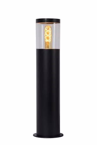 Lucide Fedor Black Metal Bollard Light with E27 Socket and IP44 Rating – 1