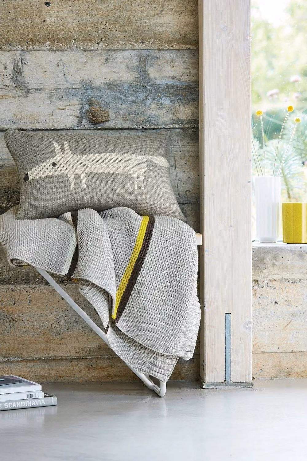 Scion Mr Fox Rectangular Knit Cushion in Silver and Grey, W: 50 cm, H: 30 cm – 3
