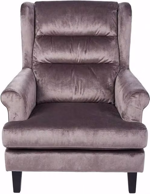 KORVIXA Modern Velvet Tub Armchair in Purple, W/D/H: 100 x 100 x 100 cm