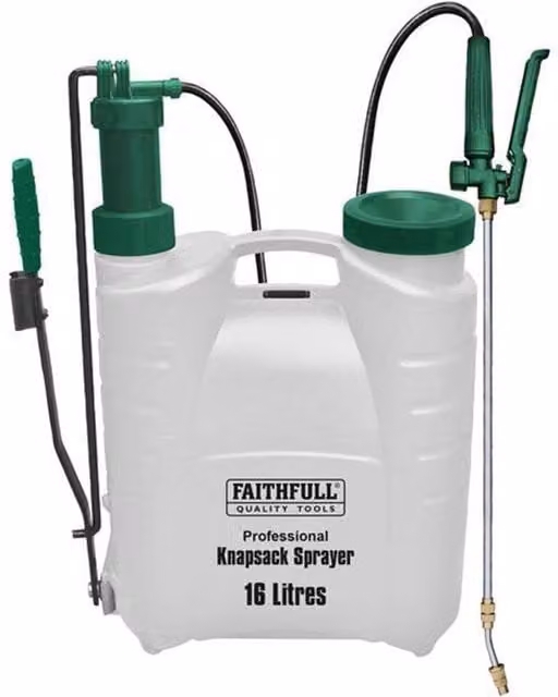 Faithfull Professional Manual Knapsack Sprayer with Viton Seals, 16L, Grey and White