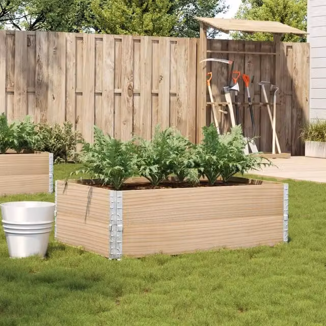 Berkfield Home Garden Wooden Raised Bed Planter in Brown, W: 120 cm, D: 80 cm – 1