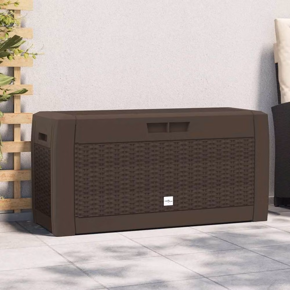 Berkfield Home Garden Storage Box in Brown, W/D/H: 119 x 48 x 60 cm – 2