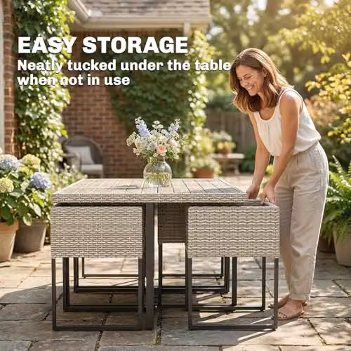 Outsunny 7 Piece Cube Rattan Garden Furniture Set with Cushions in Light Grey – 4