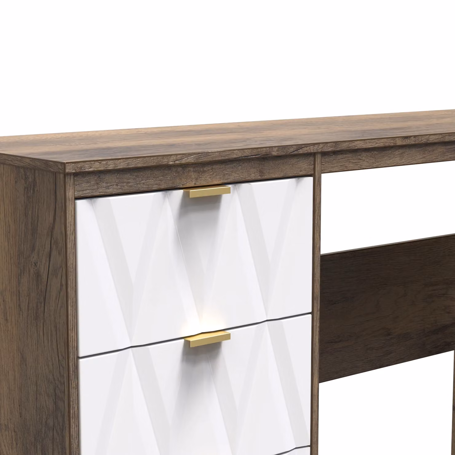 Ready Assembled 2 U Washington 3 Drawer Desk in Dark Brown – 3