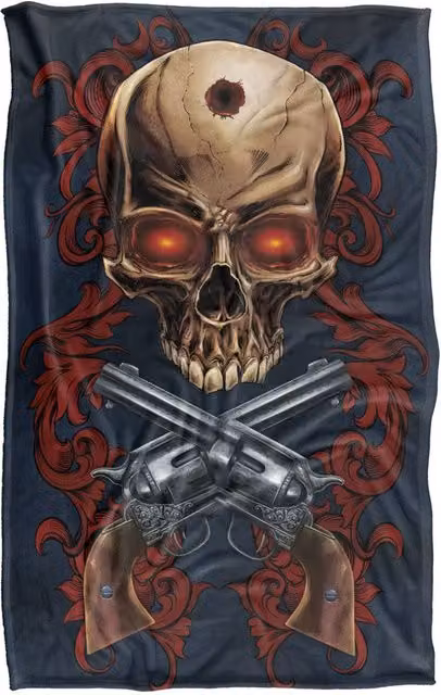 JQ Licensing Ba-Jp Skull and Pistols Super Soft Silky Touch Fleece Throw Blanket, Multicolour, W: 91 cm, D: 147 cm – 6