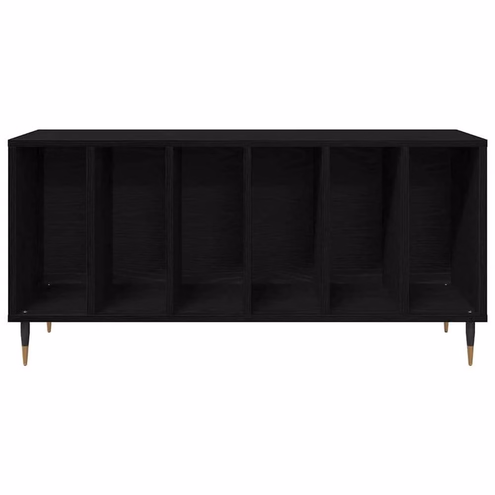 Berkfield Home Modern Black Oak Record Cabinet, W/D/H: 100 x 38 x 48 cm – 4