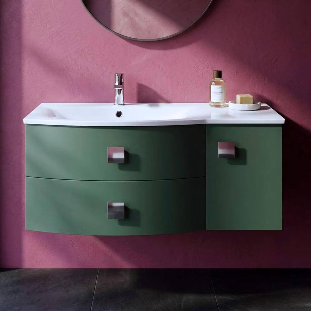 Balterley Gentleshaw Left-Hand 1 Door 2 Drawer Vanity Basin Unit, Green – 2