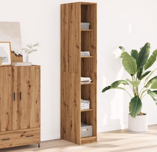 Berkfield Home Artisan Oak Wardrobe in Brown, W/D/H: 30 x 50 x 200 cm – 1