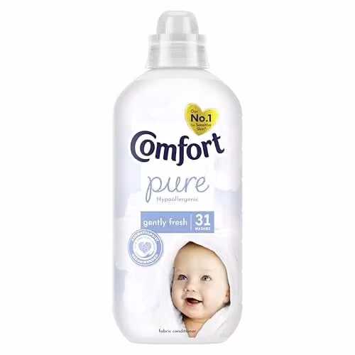 Comfort Pure Hypoallergenic Fabric Conditioner, Multicolour and White, 930 ml