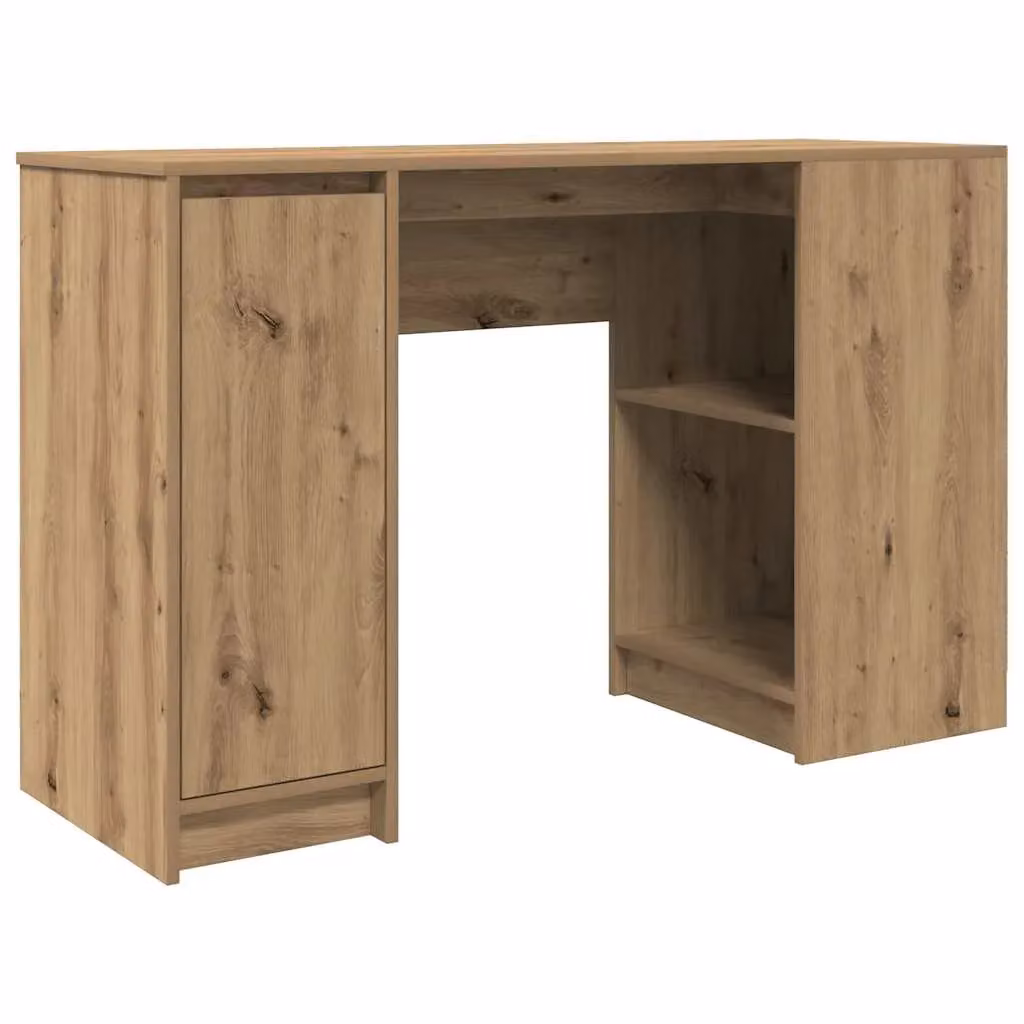 Berkfield Artisan Oak Secretary Desk in Brown, W/D/H: 120 x 42 x 76 cm – 2