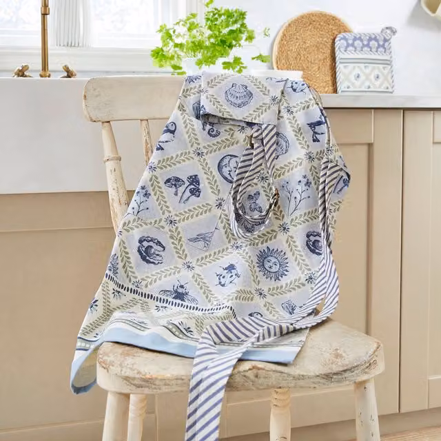 Ulster Weavers Coastal Treasures Cotton Apron in Blue and Green