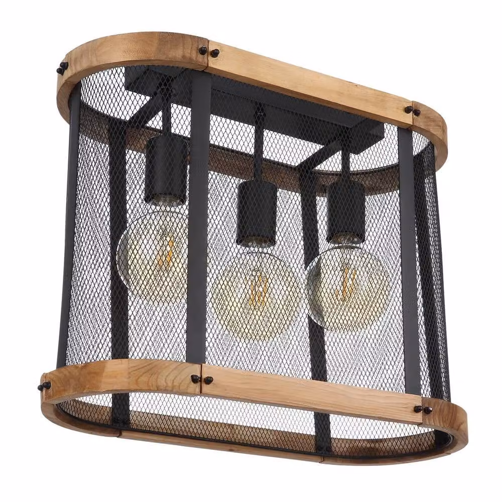 Netlighting Jeanie Multi Arm Semi Flush Ceiling Lamp in Matt Black with 3x E27 Sockets – 2