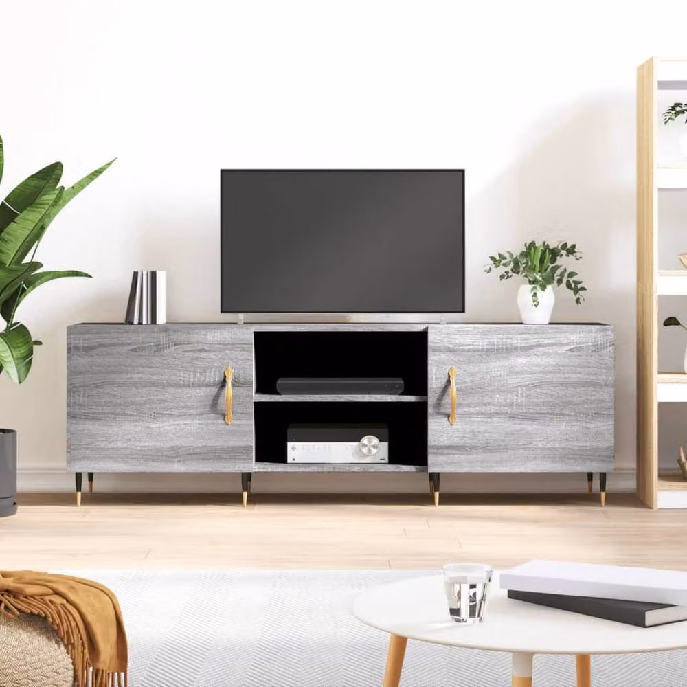 Berkfield Home Modern Grey Sonoma TV Cabinet W/D/H: 150 x 30 x 50 cm – 2