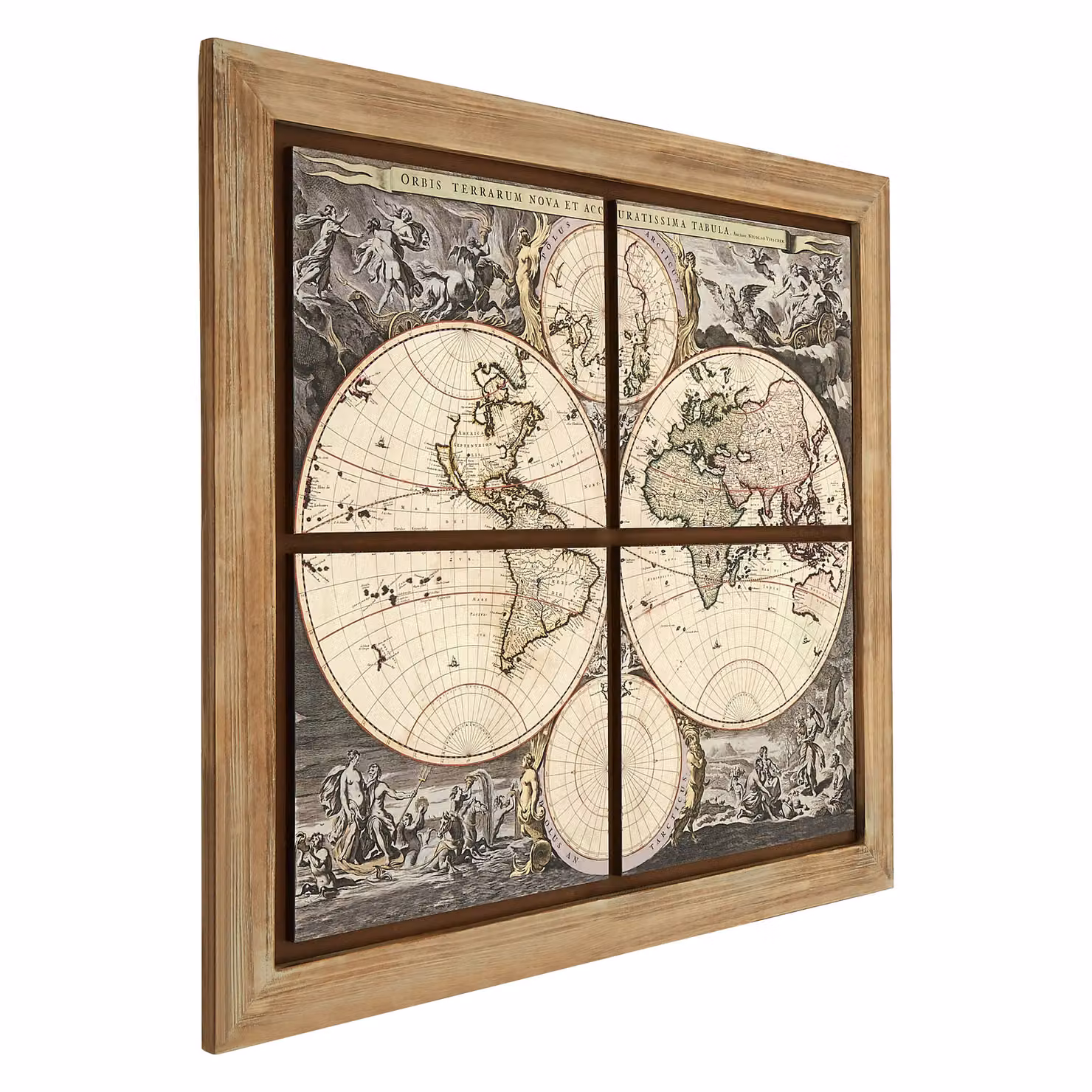 Orsina Merlin Merlin Antique Map Abstract Wall Painting in Brown, Beige and Multicolour – 2