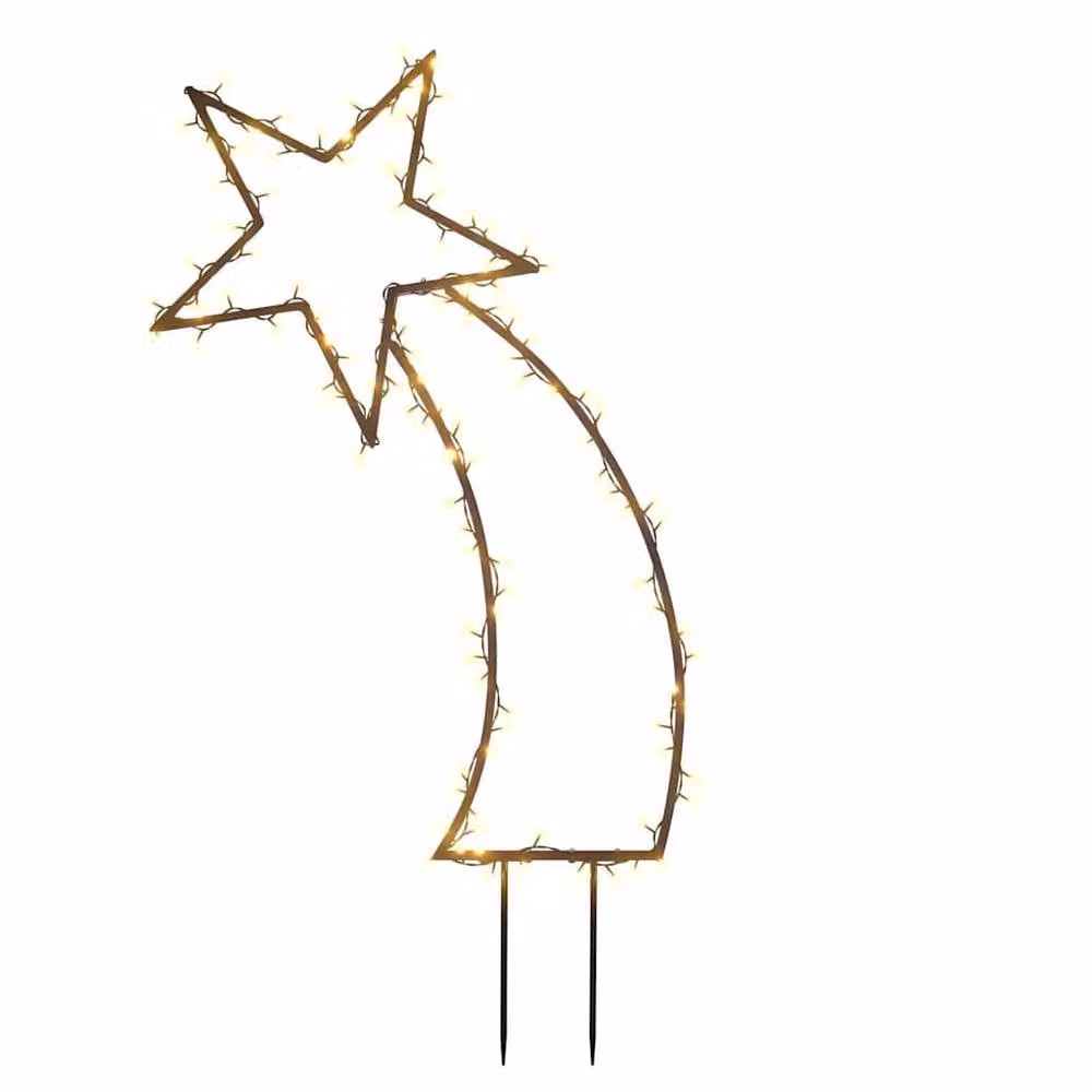 Berkfield Home Warm White Meteor Christmas Light Decoration with Spikes, 115 LEDs, Black, Height: 89 cm – 3