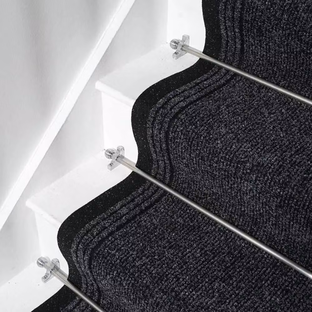 runrug Inca Non-Slip Durable Stair Runner Carpet in Black, W: 66 cm x L: 600 cm – 4