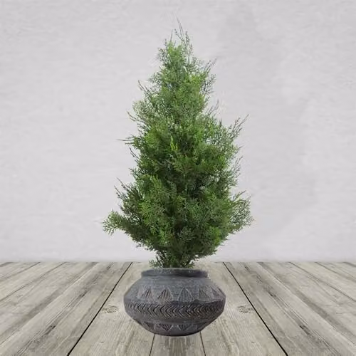 Leaf Extra Large Square Geometric Cachepot Planter in Grey, W/D/H: 40 x 40 x 40 cm – 3