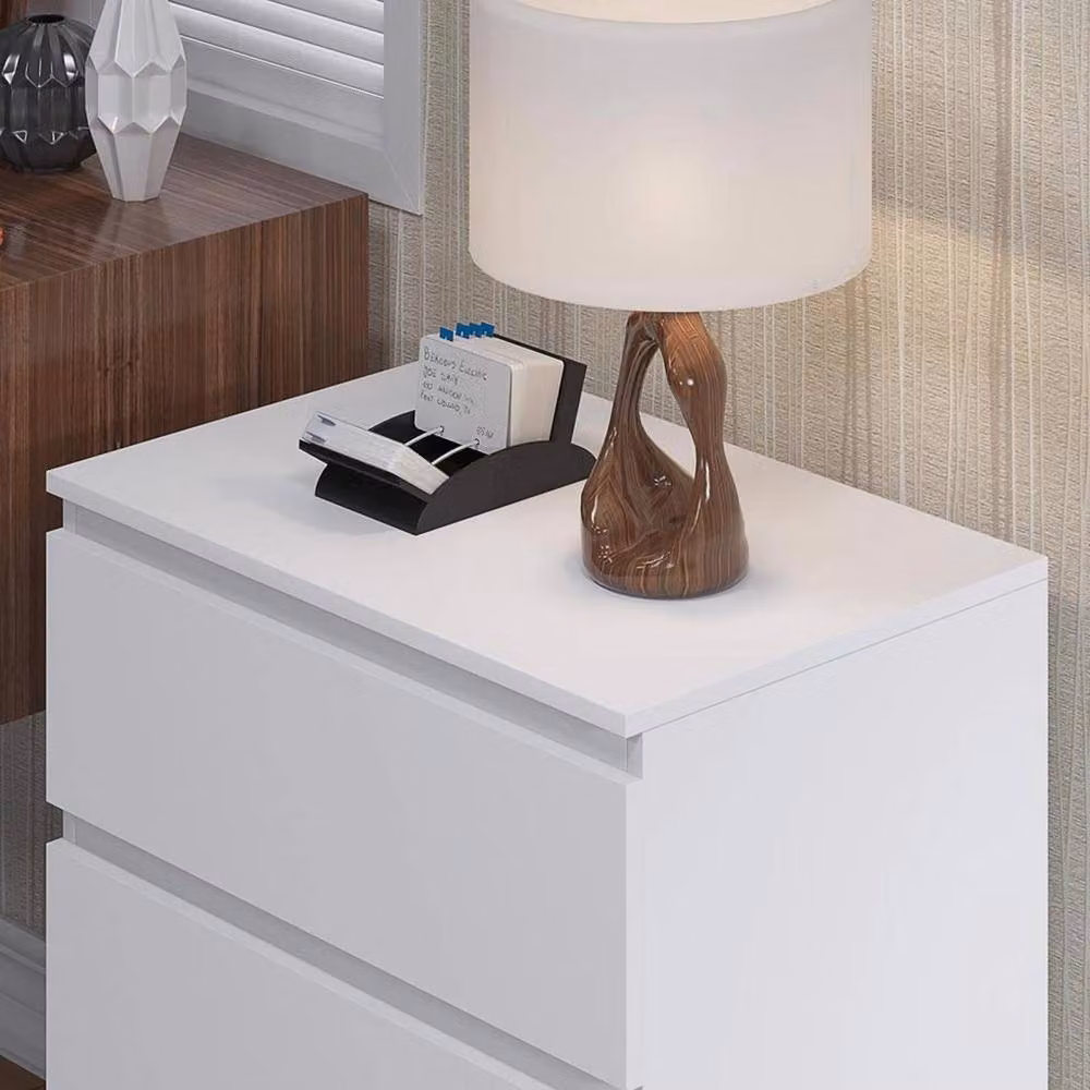 SPETLEK 3 Drawer White Bedside Table for your Bedroom – 3