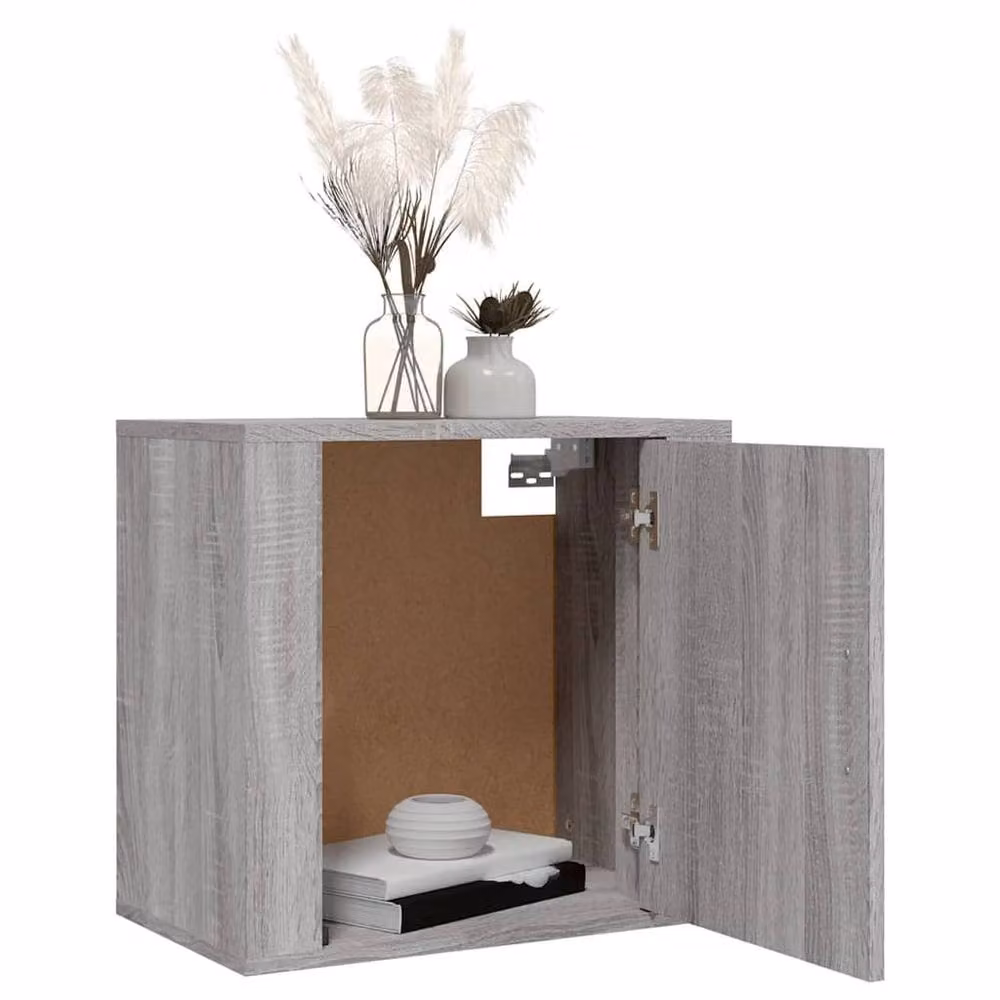 Berkfield Home Wall-mounted Bedside Cabinet in Grey Sonoma, W/D/H: 50 x 30 x 47 cm – 2