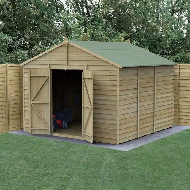 4LIFE Apex Wood Garden Shed in Brown, W/D/H: 304.8 x 304.8 x 243.8 cm