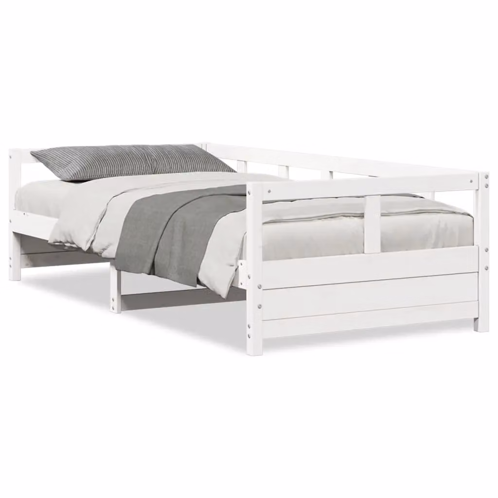 Berkfield Home Rustic White Solid Pine Wood Daybed W/D/H: 80 x 200 cm – 2